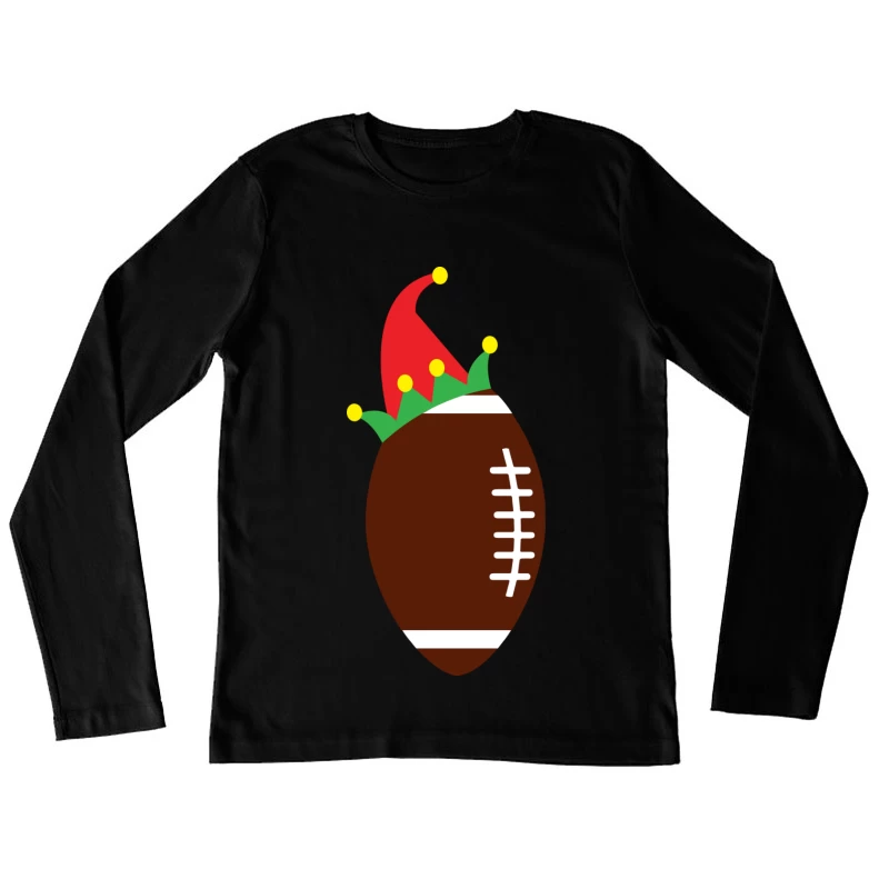Chapeau de bouffon sur ballon de football Femme Manches Longues T-Shirt