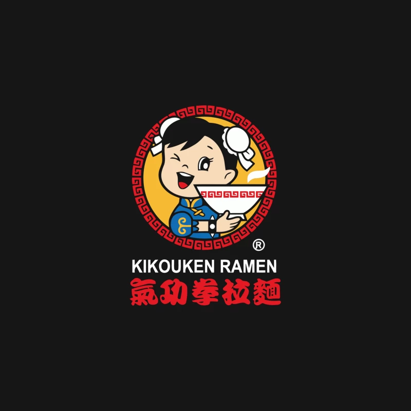 Cheerful Asian Noodle Mascot Logo Desk Mat