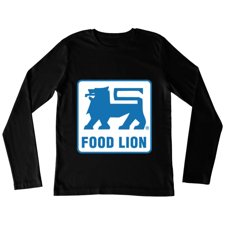 Food Lion Supermarket Chain Blue Logo with Lion Symbol Female Long Sleeve T-Shirt