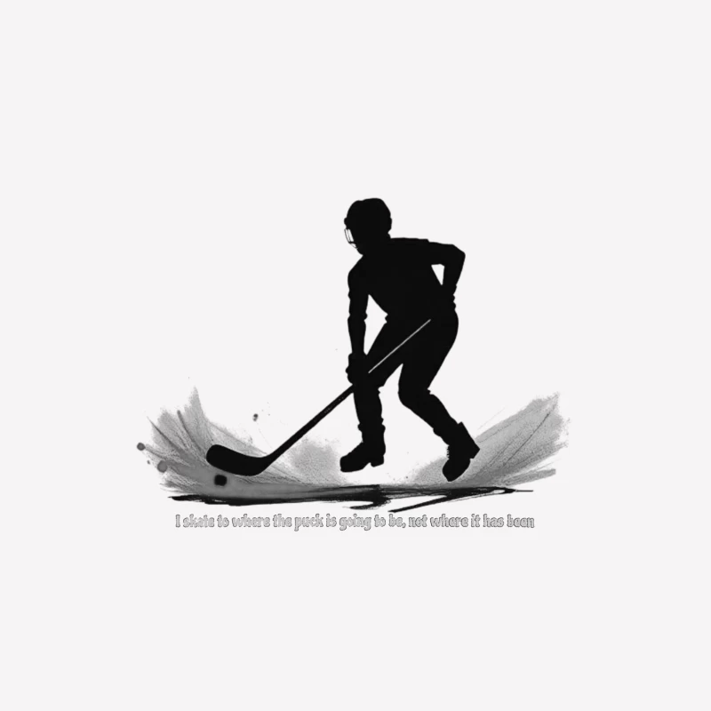 Dynamic Hockey Player Silhouette with Motivational Quote Male T-Shirt