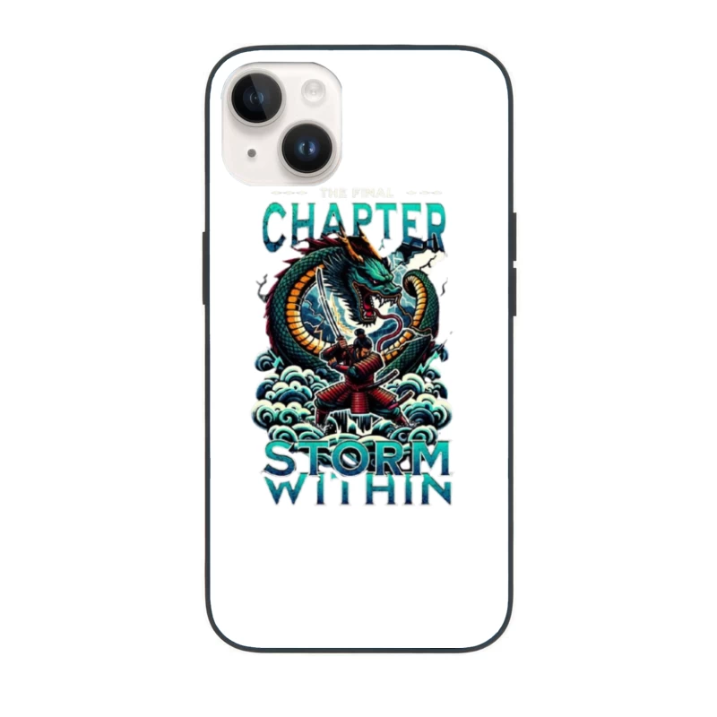 Epic Samurai Warrior Facing Dragon in Storm Within Chapter Art iPhone Case