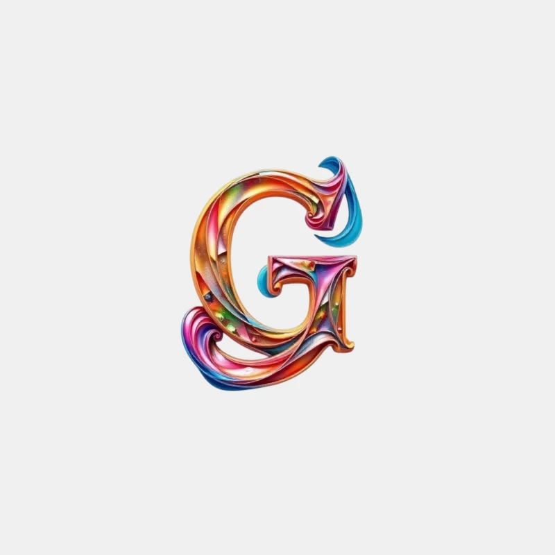 Colorful 3D Typography: Decorative Letter G with Swirling Gradient Pattern Male Tank Top