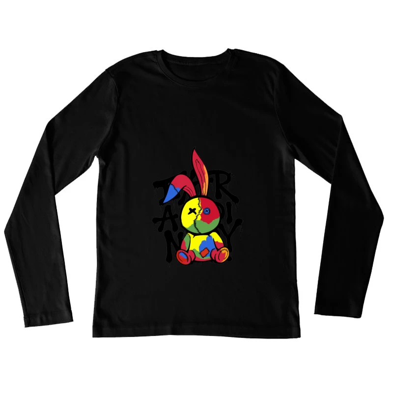 Bunten Patchwork-Hasen-Kunst Damen Langarm T-Shirt