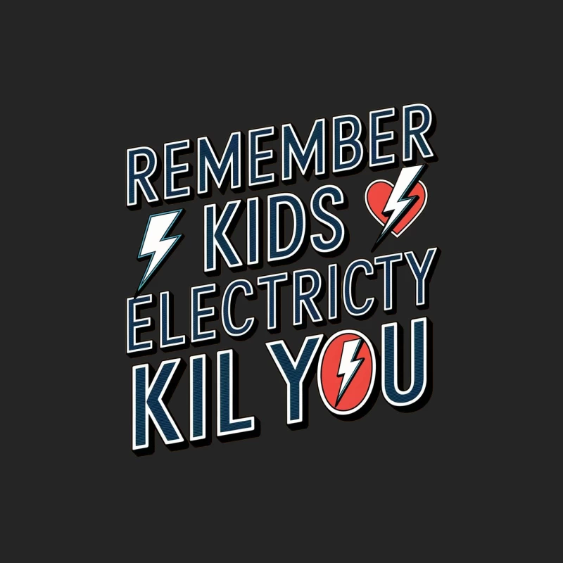 Retro-Style Electrical Safety Warning for Kids Female Pullover Sweatshirt