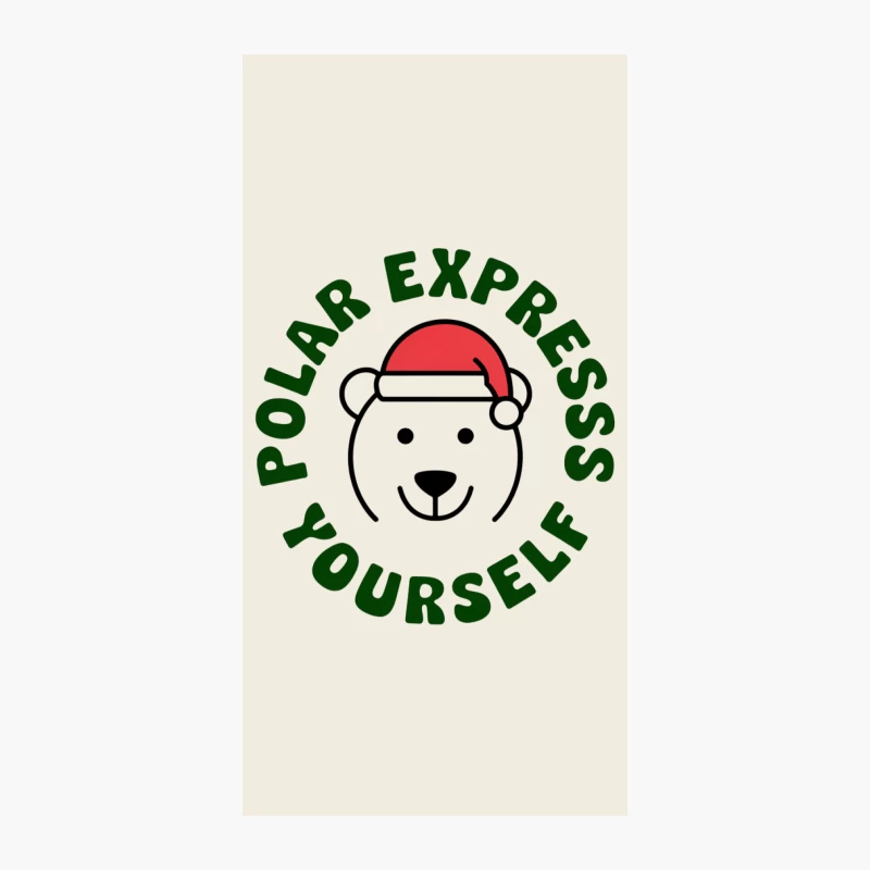 Minimalist Christmas Polar Bear Logo with Santa Hat iPhone Case