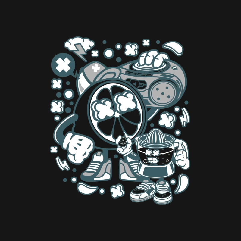 Design Énergique aux Agrumes et Musique Femme T-Shirt