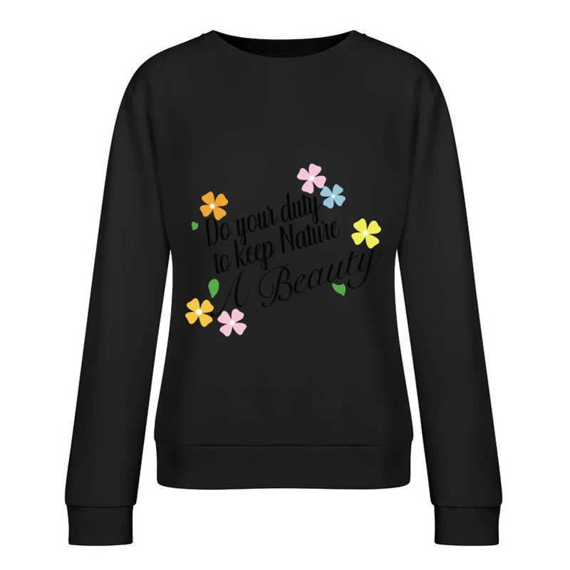 Préserver la Beauté de la Nature avec des Fleurs Colorées Femme Sweat-shirt à enfiler