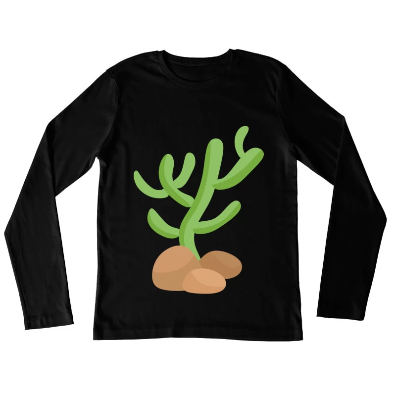Illustration de cactus sur des rochers Femme Manches Longues T-Shirt