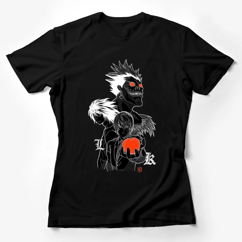 Anime-Charaktere mit Apfel Damen T-Shirt