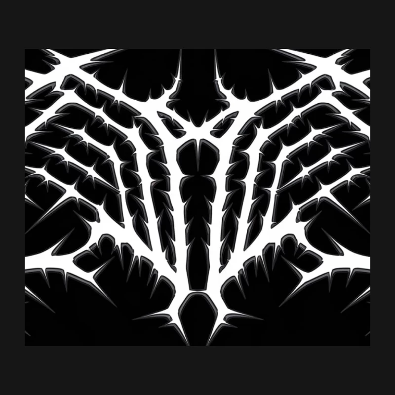 Symmetrical Spiky Metal Band Logo in Black and White Mouse Pad