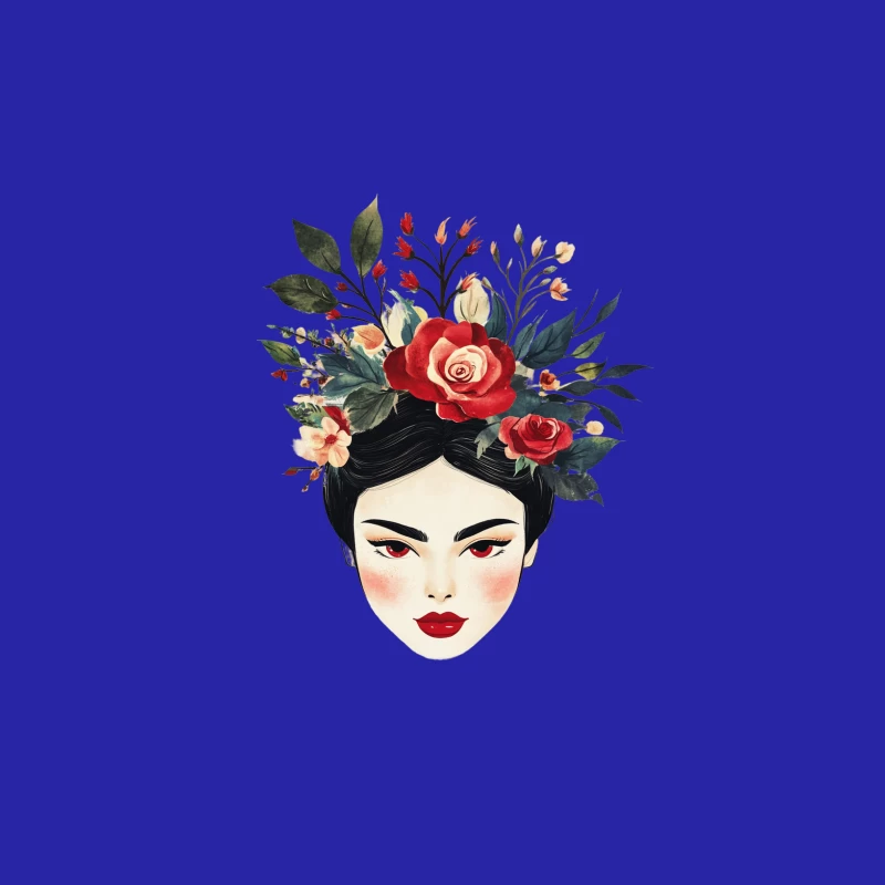 Artistic Floral Portrait: Woman with Rose Headdress Male Tank Top