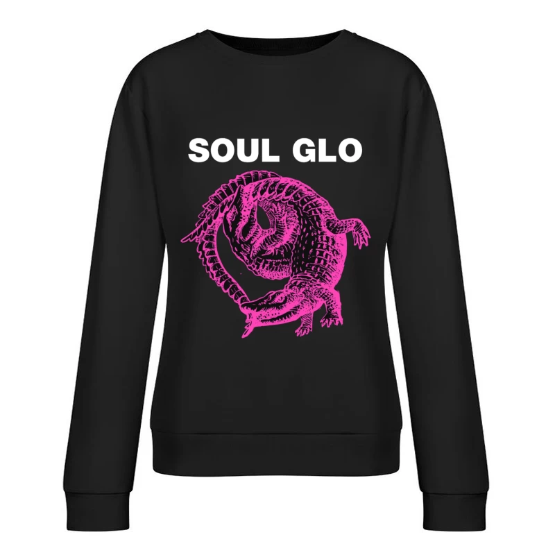 Pink Skeletal Alligator Soul Glo Design Female Pullover Sweatshirt