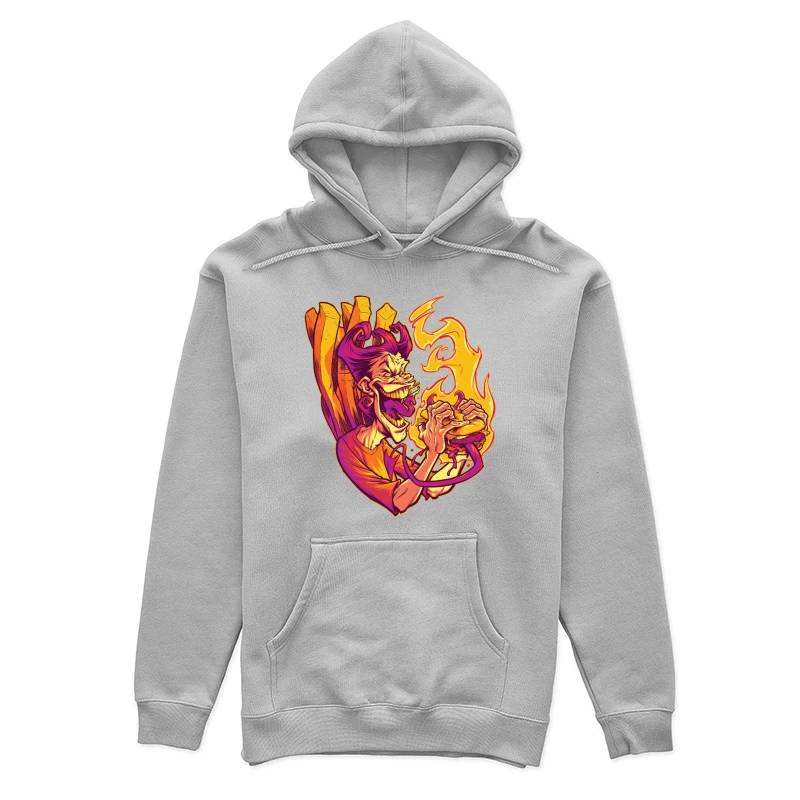 Flaming Burger Delight Female Pullover Hoodie