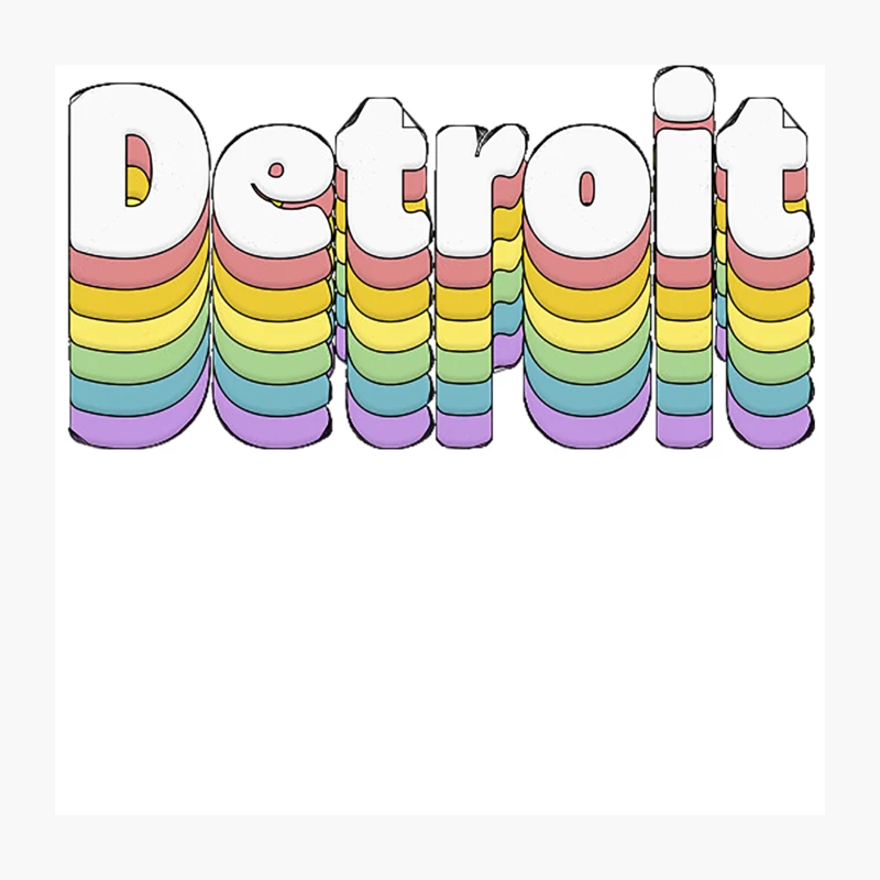 Detroit, Michigan  Retro Typography Design Throw Pillow