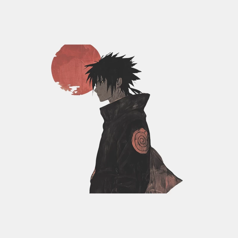Uchiha Clan Ninja under Red Moon in Manga Style Male Tank Top