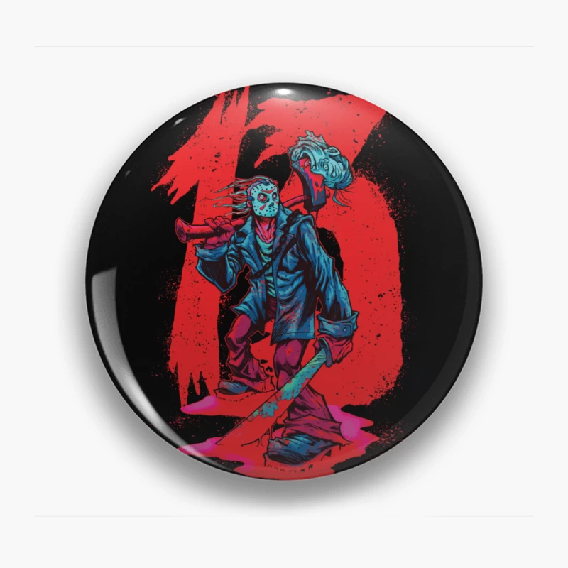 Horror Character Illustration Pin