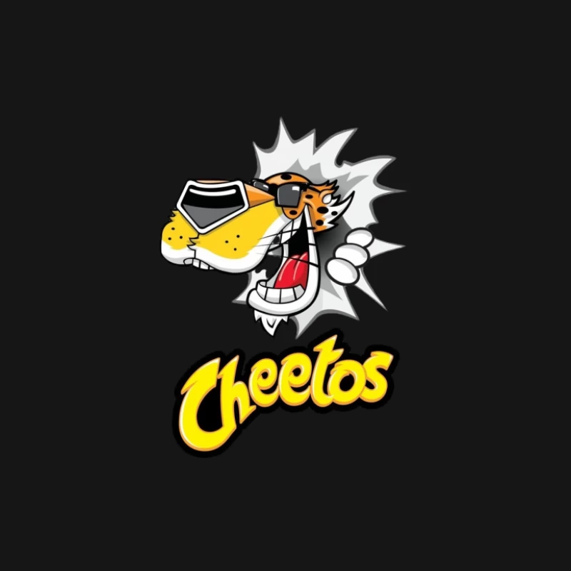 Cheetos-Logo mit lustigem Gepardenmaskottchen Damen Langarm T-Shirt
