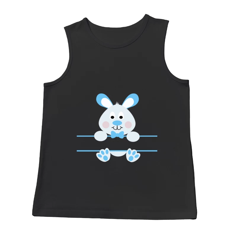 Lapin mignon avec nœud papillon bleu Homme Débardeur