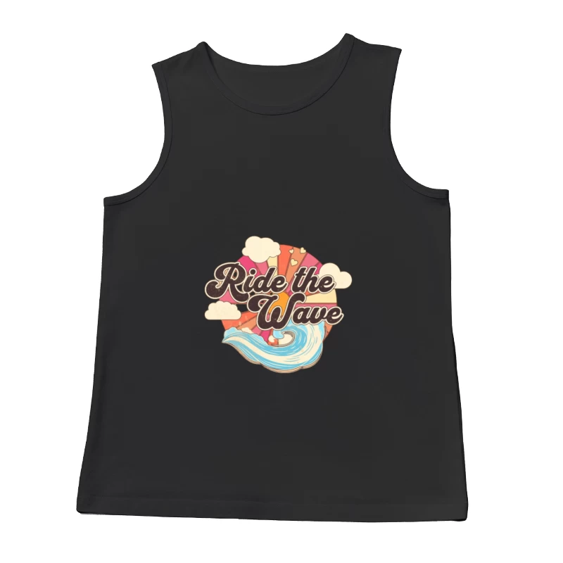 Surfe la Vague: Graphique Vintage avec Couleurs et Nuages Homme Débardeur