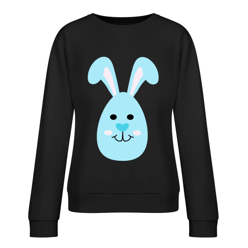 Lapin bleu mignon avec oreilles Femme Sweat-shirt à enfiler