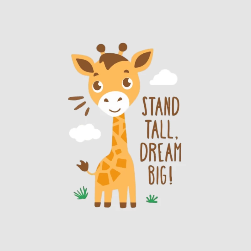 Steh hoch, träume groß mit einer niedlichen Giraffe Herren Pullover Hoodie
