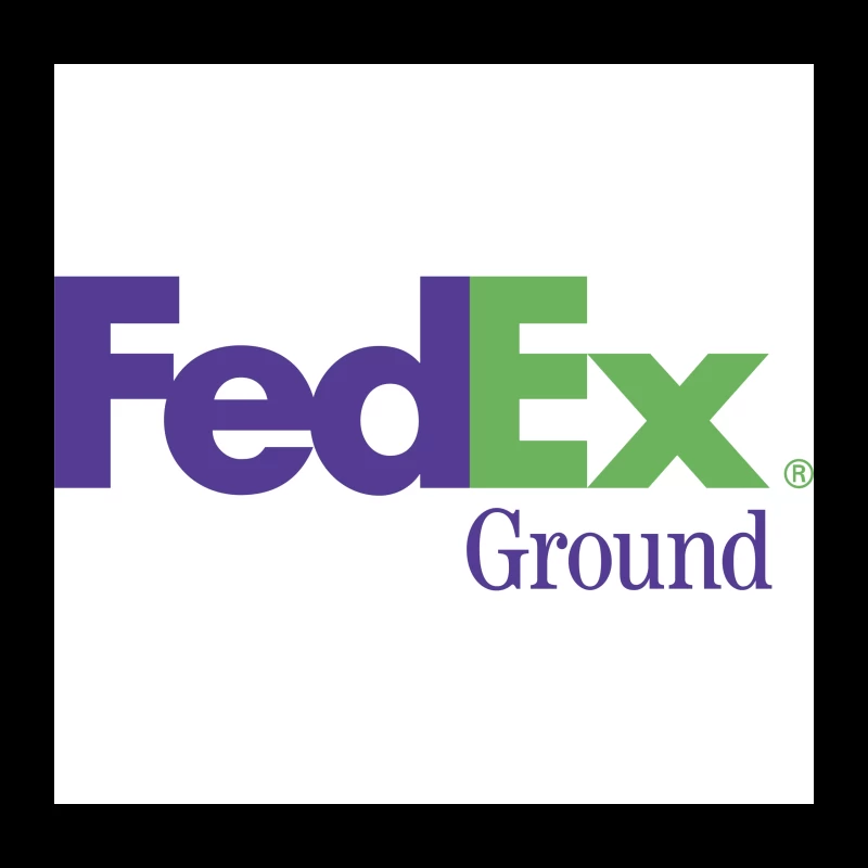 FedEx Ground Corporate Logo - Purple and Green Shipping Company Design Throw Pillow