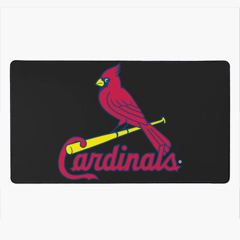 St. Louis Cardinals MLB Team Logo with Red Cardinal Mascot Desk Mat