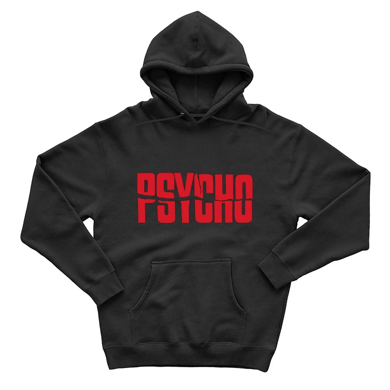 Red Typography Logo of Classic Horror Film "Psycho" Male Pullover Hoodie