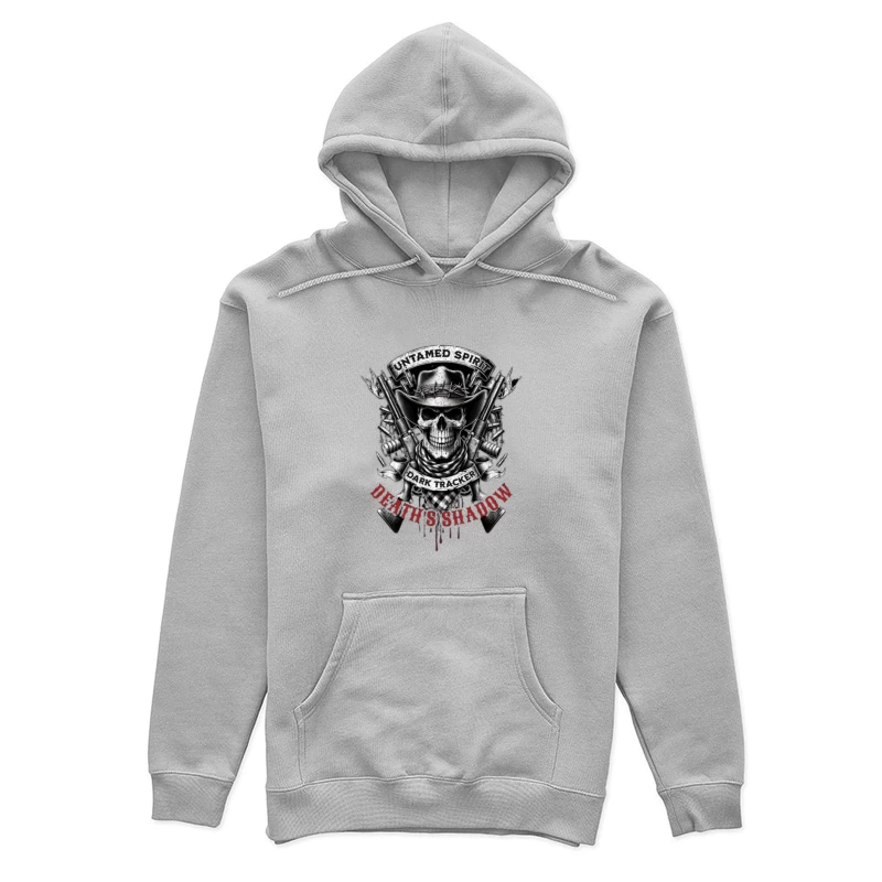 Untamed Spirit Dark Tracker Death's Shadow Skull with Crossed Guns Female Pullover Hoodie