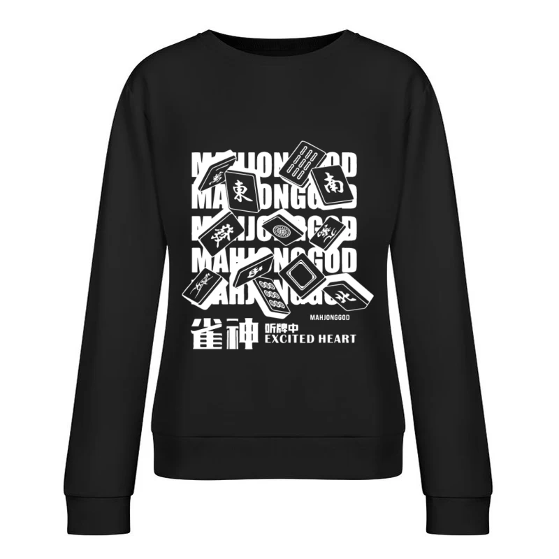 Mahjong-Spielsteine im Flug Damen Pullover Sweatshirt