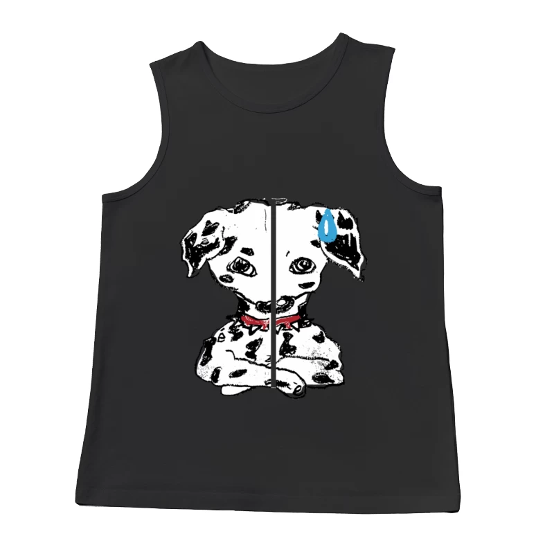 Niedlicher Dalmatiner mit rotem Halsband Herren Tanktops