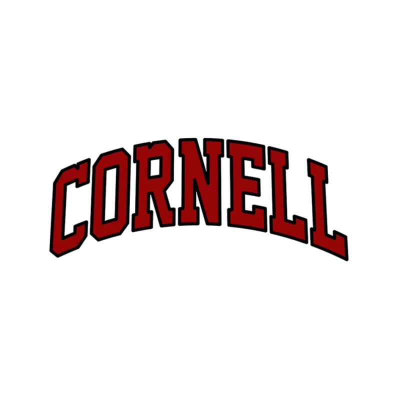 Cornell University Red Arched Text Logo Pin