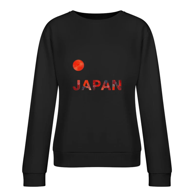 Minimalist Japanese Flag Design with Typography Female Pullover Sweatshirt