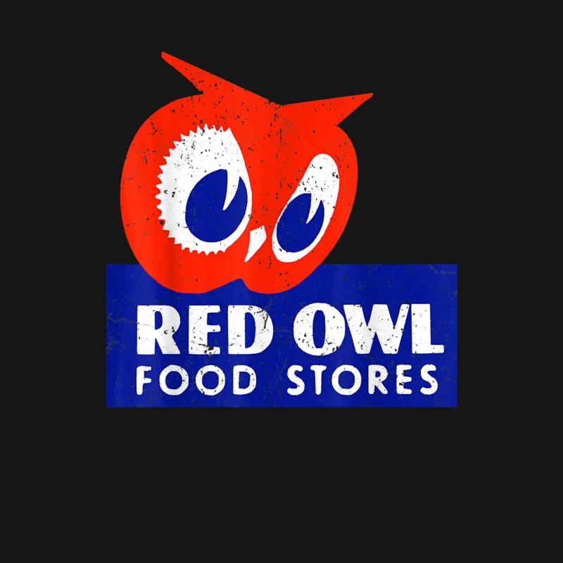 Vintage Red Owl Food Stores Logo Design Male Long Sleeve T-Shirt