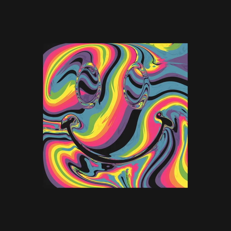 Vibrant Psychedelic Swirls: A Surreal Abstract Digital Artwork Male Long Sleeve T-Shirt