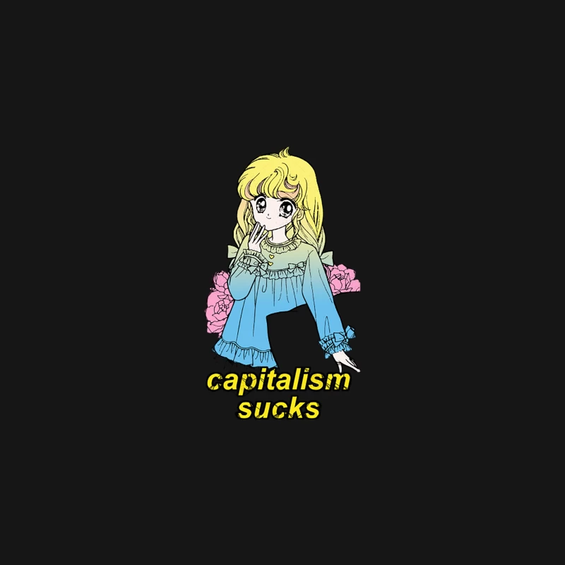 Capitalism Sucks  Kawaii Meme Design Desk Mat