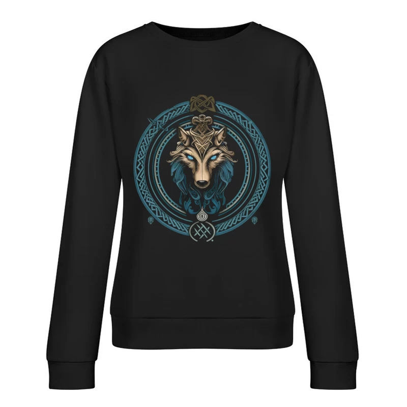 Mystic Celtic Wolf Female Pullover Sweatshirt