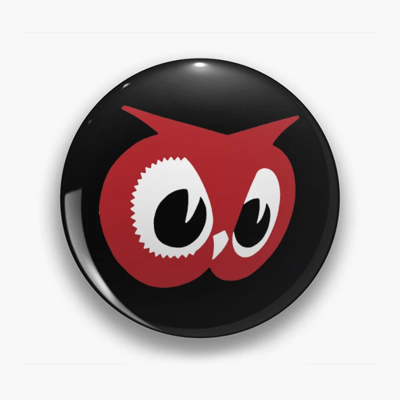 Red Owl Minimalist Logo Design Pin