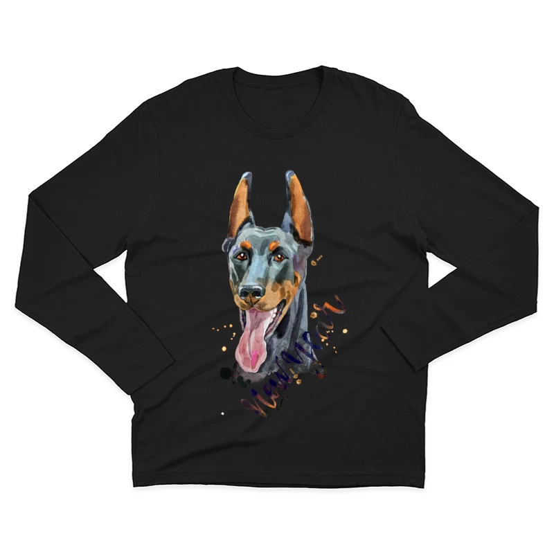 Portrait artistique d'un Doberman Homme Manches Longues T-Shirt