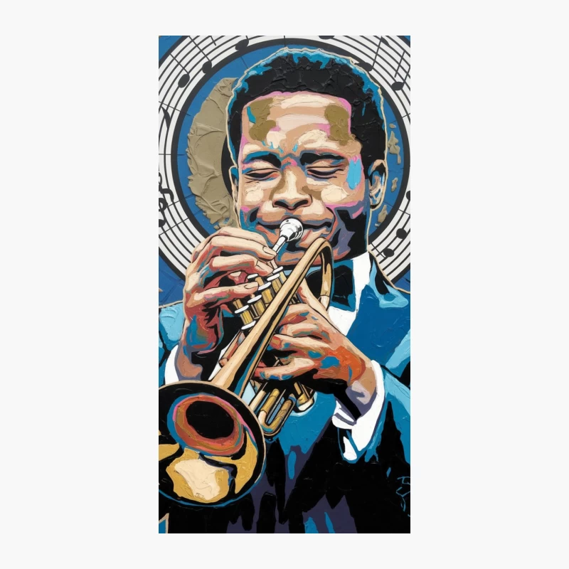 Vibrant Portrait of Jazz Trumpeter in Artistic Style iPhone Case