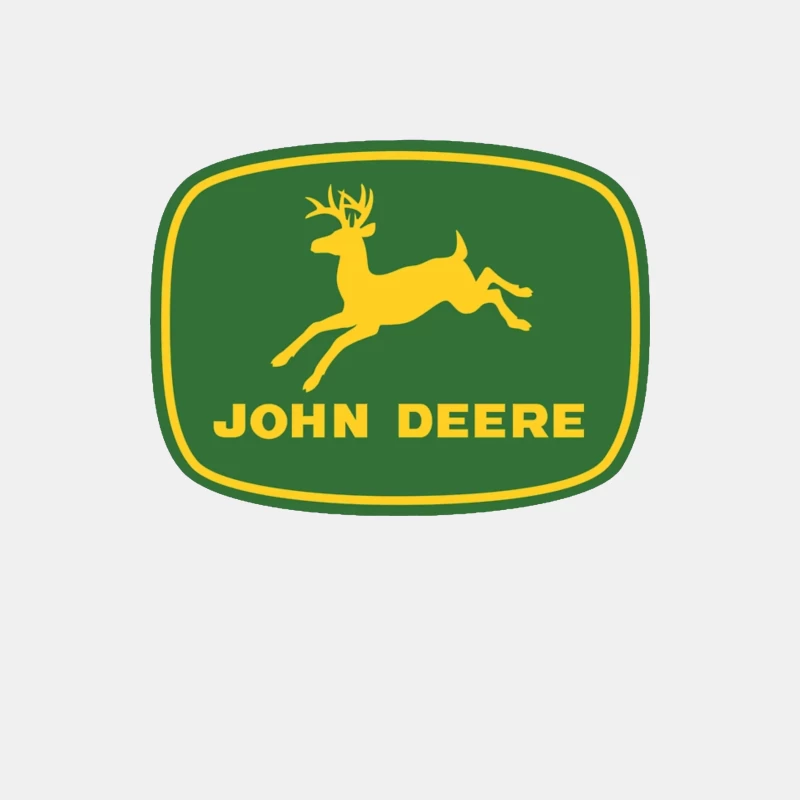 John Deere Classic Green and Yellow Logo with Leaping Deer Male Tank Top