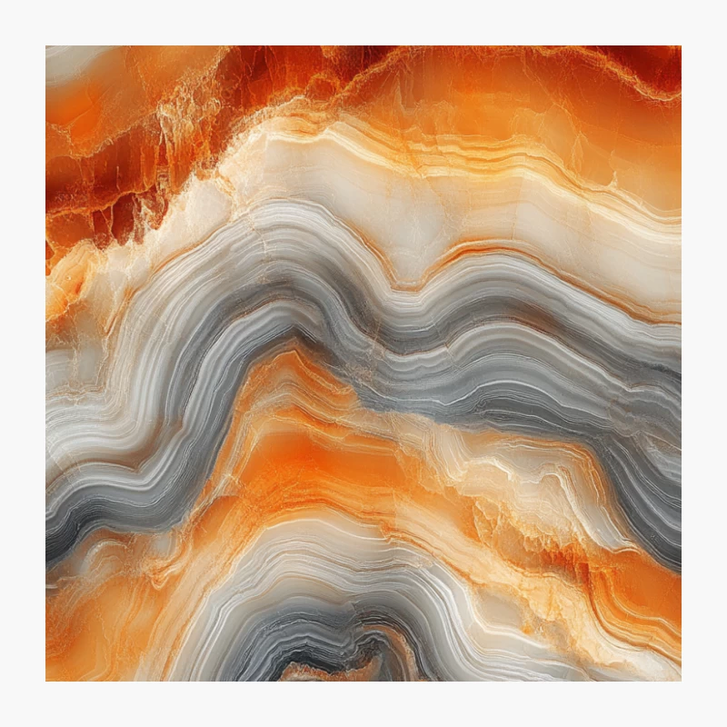 Abstract Agate Marble: Orange and Gray Wavy Mineral Texture Pin