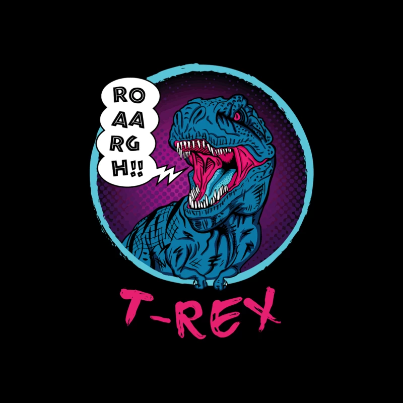 Neon T-Rex Power Throw Pillow