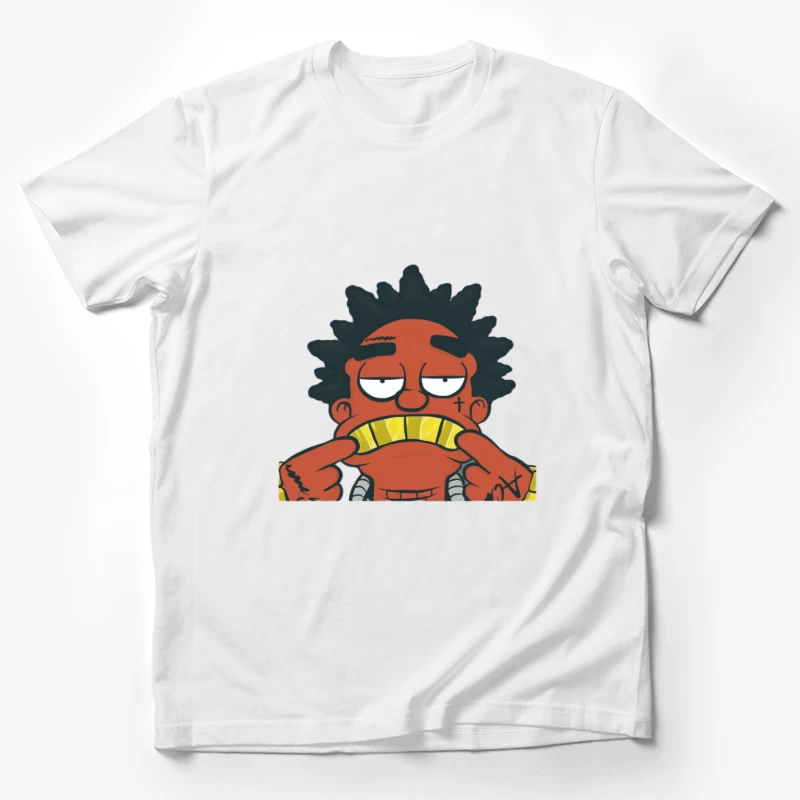Personnage de dessin animé avec dents en or Homme T-Shirt