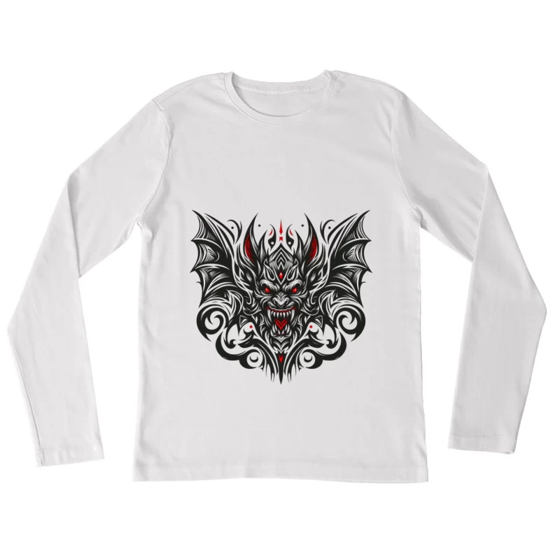 Dunkles Dämonen-Design Damen Langarm T-Shirt