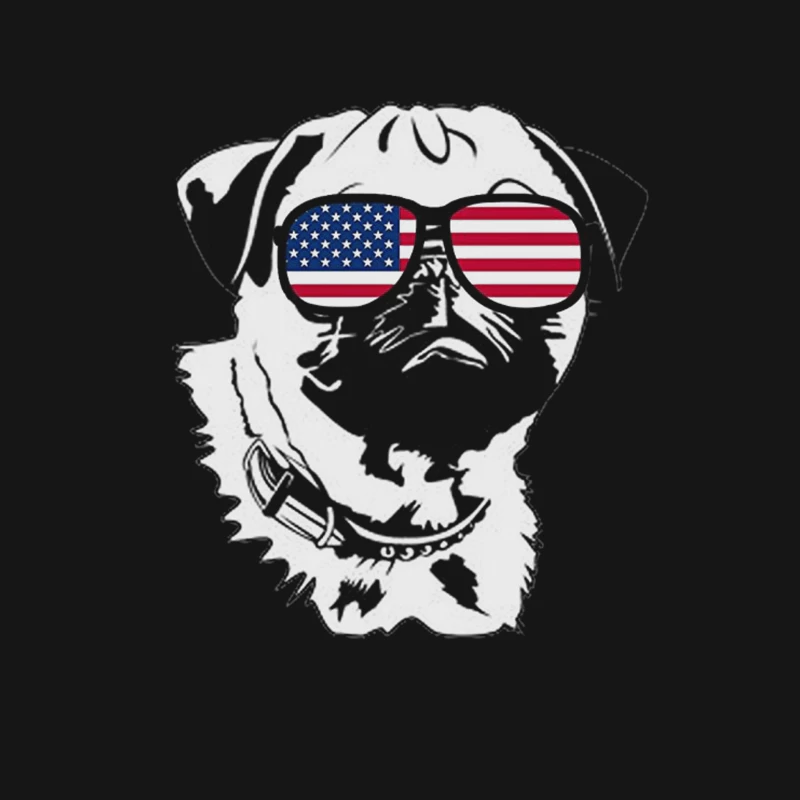 Chien avec lunettes drapeau américain Homme Manches Longues T-Shirt