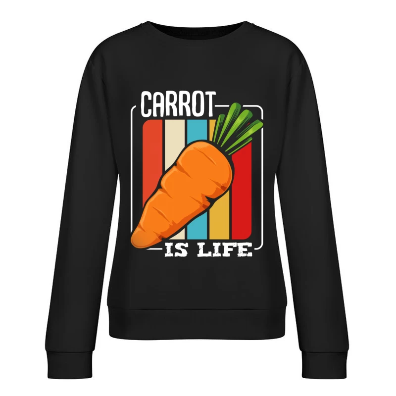 Karotte ist Leben Retro Design Damen Pullover Sweatshirt