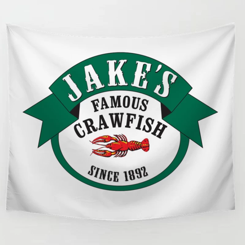 Jake's Famous Crawfish Restaurant - Historic Seafood Logo Since 1892 Tapestry