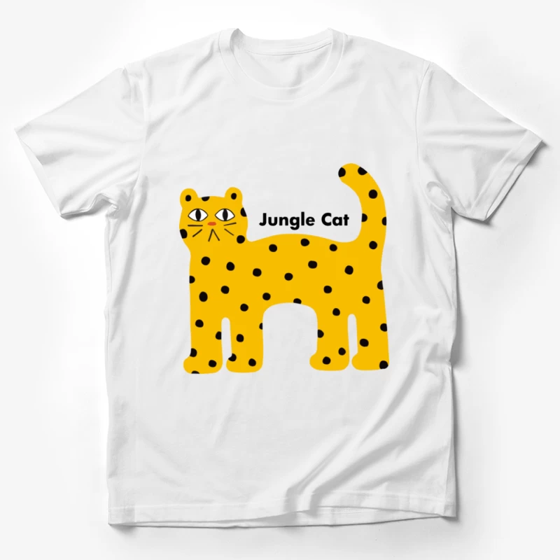 Gelber Dschungel-Katze mit Punkten Herren T-Shirt
