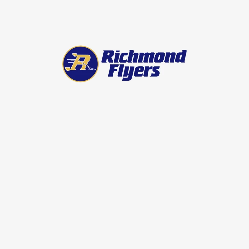 Richmond Flyers Hockey Team Logo in Blue and Gold Male Long Sleeve T-Shirt